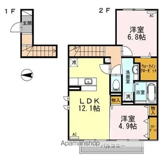 アドバンスミカゲ【201号室】の間取り