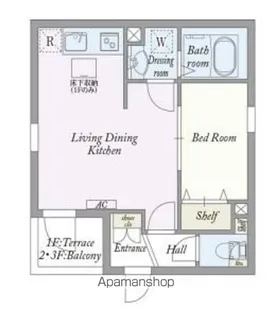東京都新宿区高田馬場4丁目【マンション】の間取り