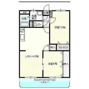 エスポワールⅡ田井【3階】の間取り