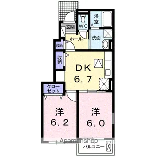 ビクトリアⅡ D【1階】の間取り