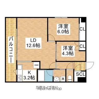 KDX千早レジデンス【12階】の間取り