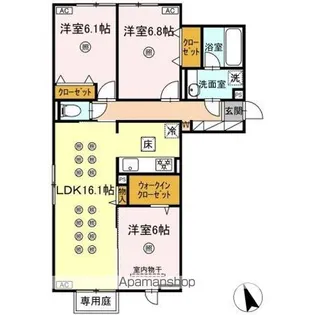 トリシア寺塚【1階】の間取り