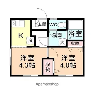 ハイツ三田【201号室】の間取り