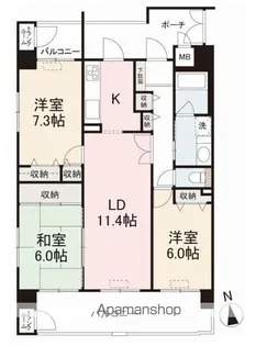ダイアパレス古新町701号室【701号室】の間取り