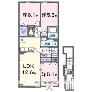 インテルノ イースト【2階】の間取り