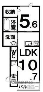 1LDKの間取り画像