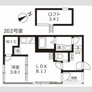 ハーモニーテラス押切【2階】の間取り