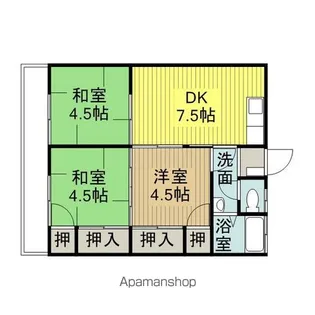秋葉荘【5号室】の間取り