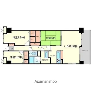 大阪府大阪市浪速区日本橋東3丁目【マンション】の間取り
