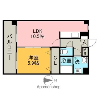 レークサイドSK【103号室】の間取り