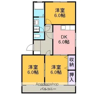サンライズ須賀【401号室】の間取り