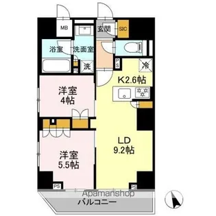 リーラ品川戸越【12階】の間取り