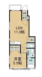 OPUS ONE DOKI B棟【103号室】の間取り