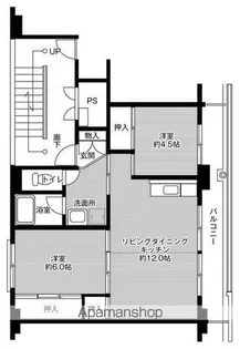 ビレッジハウス頴田2号棟【5階】の間取り