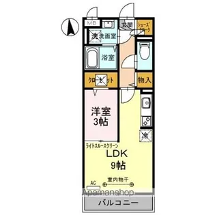 メルヴェーユ【107号室】の間取り