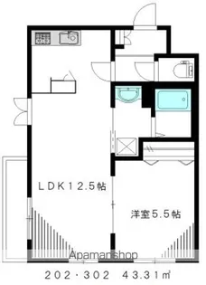 アルベージュ高円寺【202号室】の間取り