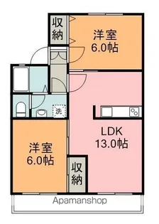 セジュールツモトA棟【102号室】の間取り