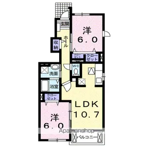 フェールⅡ【101号室】の間取り