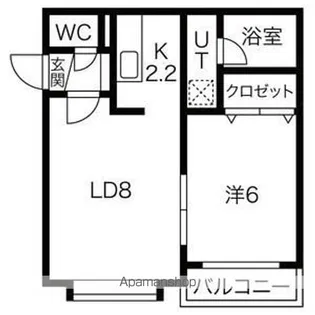 ホワイトハウス【202号室】の間取り
