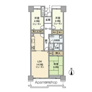 光が丘パークタウン大通り南7号棟【6階】の間取り