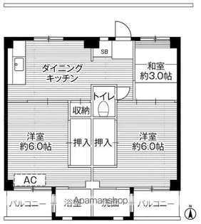 ビレッジハウス江戸川台4号棟【1階】の間取り
