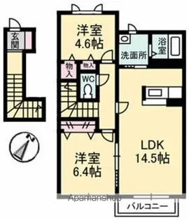 タウン表参道 C棟【C210号室】の間取り