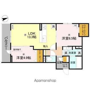 グランデール鳳【102号室】の間取り