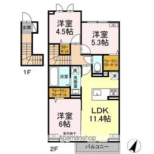 HONEY BEAR B【2階】の間取り