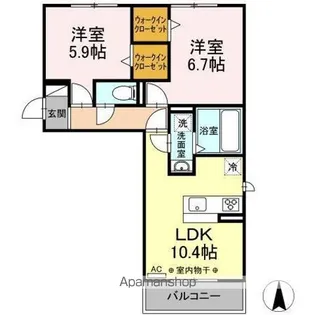 LE CIEL(ル シエル)【2階】の間取り