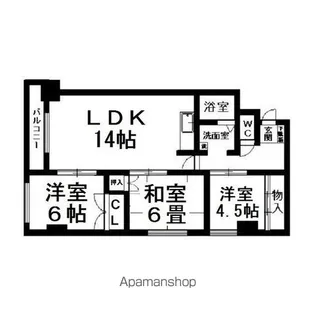 シュトラール4・6【4-A号室】の間取り