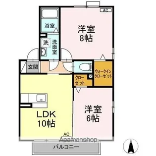 ロイヤルタウンD【2階】の間取り