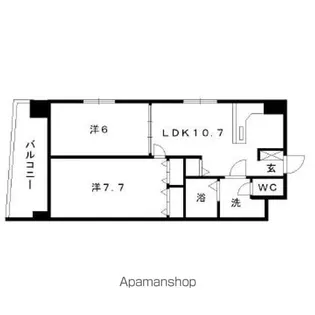 ソレアード薬院【3階】の間取り