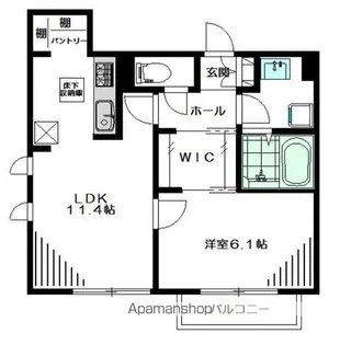 ボヌール北沢【101号室】の間取り