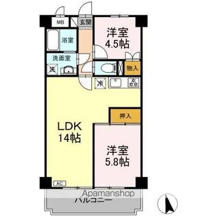 サニーハイライズ【3階】の間取り
