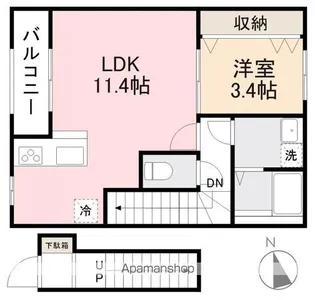 アネックス木太Ⅱ【205号室】の間取り