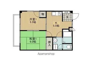 ドミール・セゾンB【203号室】の間取り