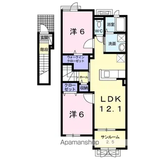 プリムローズB【2階】の間取り