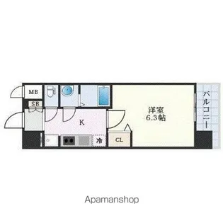 プレサンス森ノ宮 THEゲート【2階】の間取り