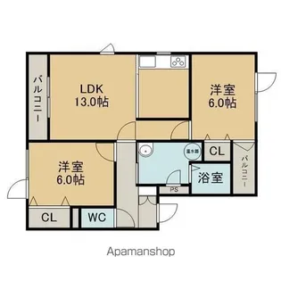 CASA信濃(カーサシナノ)【102号室】の間取り