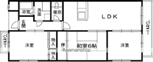 グリーングラス久米田【1階】の間取り