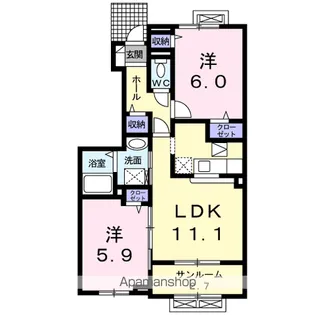 ディーピアッツァⅠ【1階】の間取り