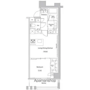ザ・パークハビオ文京江戸川橋【7階】の間取り