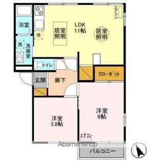 サンモール南流山 B【2階】の間取り