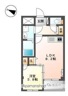 ヴィア・パーチェ・吉見園【3階】の間取り