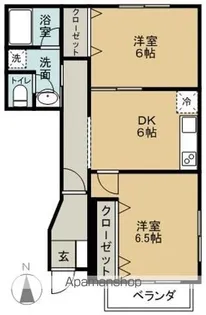 ファミーユ松原B【1階】の間取り