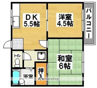 ガーデンハイツさやま【2階】の間取り