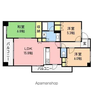 サーパスシティ堀之内中央【11階】の間取り