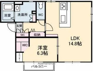 アンシャンテ【102号室】の間取り