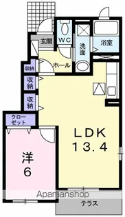 パーチェB【1階】の間取り