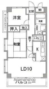 レスタージュ港南台【201号室】の間取り